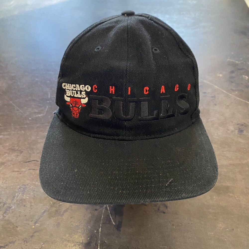 Vintage 90s Chicago Bulls Hat Twins NBA Basketball Sports SnapBack Spellout